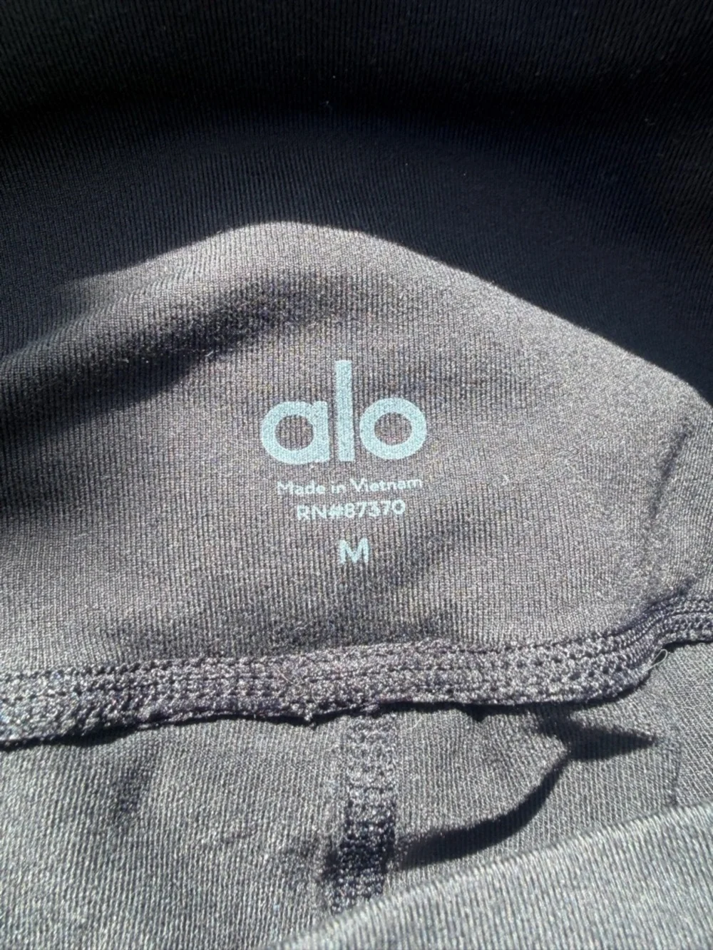 ALO Yoga Black Moto Ribbed High-Waist Leggings Size M